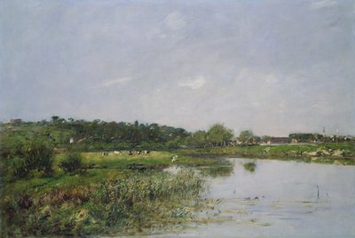 Ribera en La Touques, 1890 de Eugene Louis Boudin