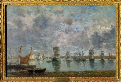 Barcos de vela, barcos en Camaret-sur-Mer de Eugene Louis Boudin