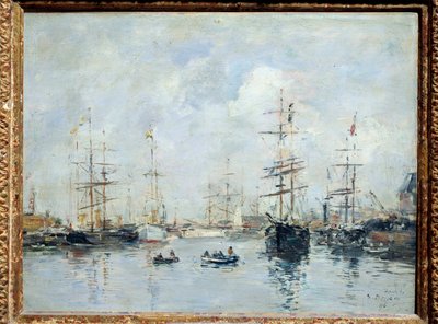 Veleros en el puerto, Deauville en 1896 de Eugene Louis Boudin