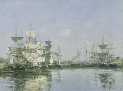 El puerto en Deauville, c.1880-85 de Eugene Louis Boudin