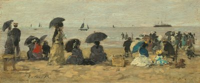 La playa, 1877 de Eugene Louis Boudin
