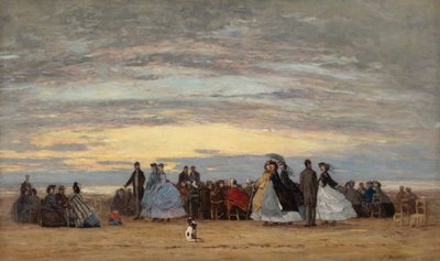 La playa en Villerville, 1864 de Eugene Louis Boudin