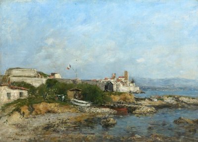 Las Fortificaciones en Antibes, Francia de Eugene Louis Boudin