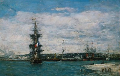 El puerto de Havre, c.1864-66 de Eugene Louis Boudin