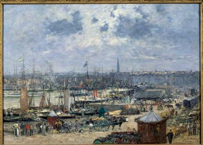 Vista del puerto de Burdeos de Eugene Louis Boudin