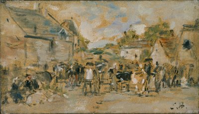 Mercado del pueblo de Eugene Louis Boudin