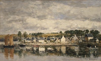 Pueblo junto a un río de Eugene Louis Boudin