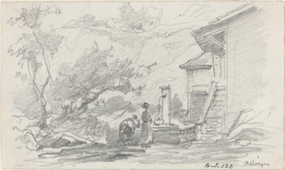 Mujeres en un pozo, Allinges, finales del siglo XIX de Eugene Louis Boudin