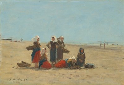 Mujeres en la playa de Berck de Eugene Louis Boudin