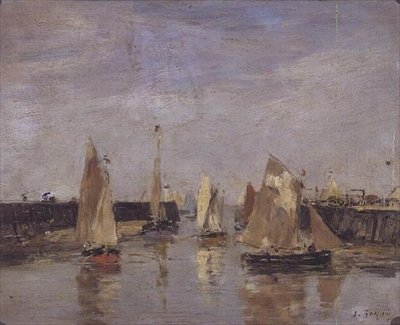 Yates en el puerto de Eugene Louis Boudin