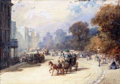 Un carruaje en Hyde Park Corner, Londres de Eugene Louis Lami