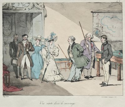 La vida del castillo: Una visita en el vecindario, 1828 de Eugene Louis Lami