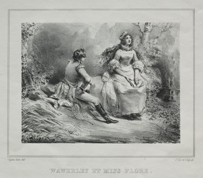 Vistas pintorescas de Escocia: Waverly y Miss Flora de Eugene Louis Lami