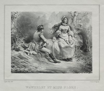 Vistas pintorescas de Escocia: Waverly y Miss Flora, 1825-1828 de Eugene Louis Lami
