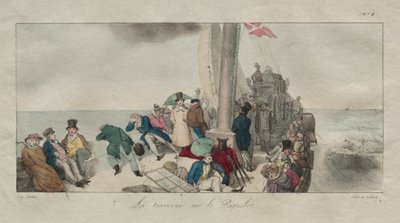 Recuerdos de Londres: Cruzando en el barco de pasajeros, 1826 de Eugene Louis Lami