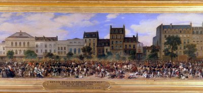 El atentado de Giuseppe Fieschi contra Luis Felipe I el 28/07/1835 (detalle) de Eugene Louis Lami