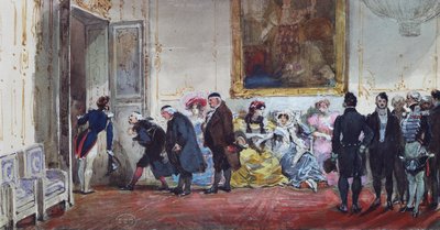 La audiencia de Carlos X (acuarela) de Eugene Louis Lami