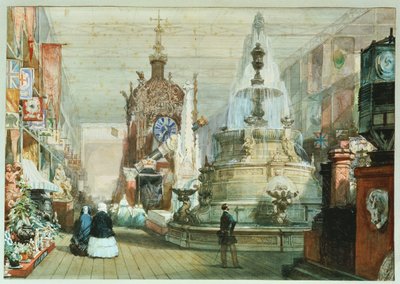 El Stand Británico en la Gran Exposición Celebrada en el Crystal Palace, con el Stand de Minton a la Derecha, 1851 de Eugene Louis Lami