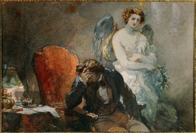 La noche de octubre. Ilustración de las obras de Alfred de Musset de Eugene Louis Lami