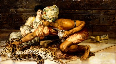 El encantador de serpientes, 1884 de Eugene Pavy