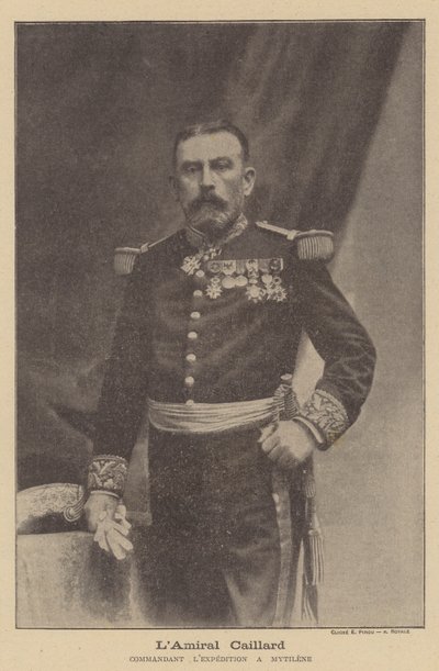 Almirante Caillard, comandante de la flota francesa en Mitilene, Lesbos de Eugene Pirou