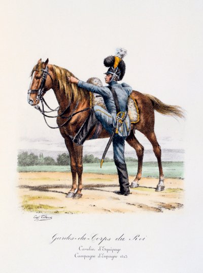 Gardes-du-Corps de Roi, Caballero de Equipaje, Campaña Española de Eugene Titeux