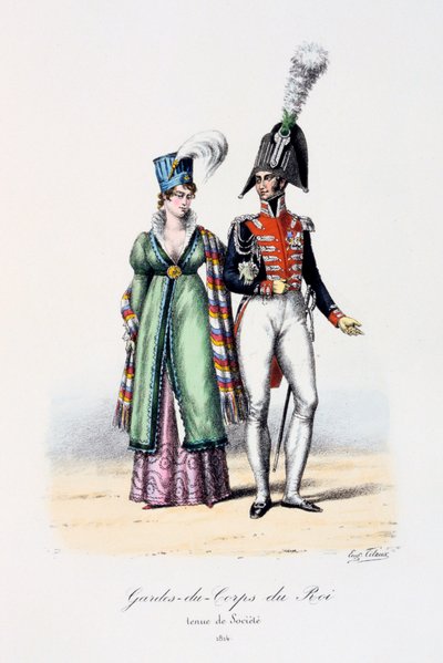 Gardes-du-Corps de Roi, tenue de société, 1814 de Eugene Titeux