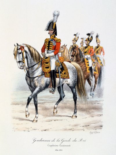 Gendarmes de la Guardia del Rey, Capitán-Teniente, 1814-15 de Eugene Titeux