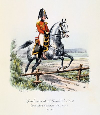 Gendarmes de la Guardia del Rey, Comandante de Escuadrón, pequeña vestimenta, 1814-15 de Eugene Titeux