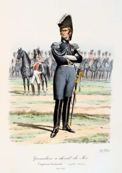 Grenadiers à Cheval du Roi, Capitán-Teniente 1814-15 de Eugene Titeux