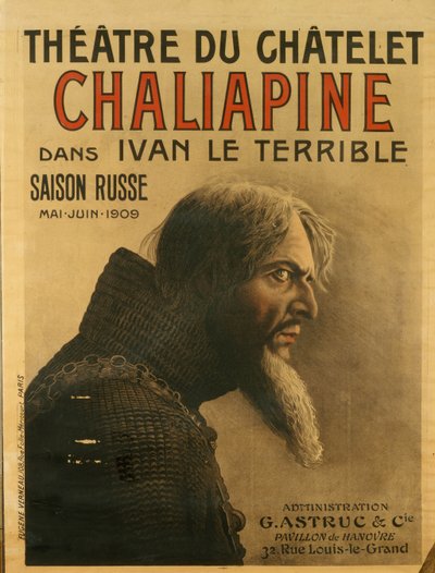 Póster para la Saison Russe en el Théâtre du Châtelet, 1909 de Eugene Verneau