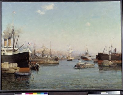 Le port de la Joliette Pintura de Eugene de Barberiis (1851-1937) Siglo XX Fundación Regards de Provence, Marsella de Eugene de Barberis