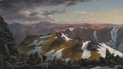 Vista noreste desde la cima norte del Monte Kosciusko de Eugene von Guérard