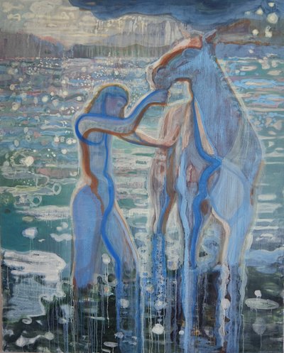 Lazo de luz, 2023 (óleo, pigmentos sobre lienzo) de Eugenie Vronskaya