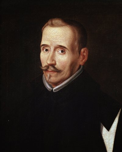 Retrato de Félix Lope de Vega y Carpio (1562-1635), dramaturgo y poeta español (detalle) de Eugenio (attr. to) Caxes