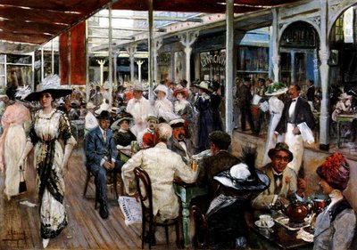 La terraza de un café, Mar del Plata, Argentina, 1912 de Eugenio Alvarez Dumont