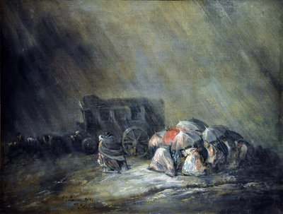 Diligencia en la tormenta de Eugenio Luca y Velasquez