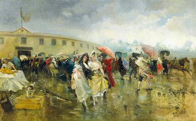 Fuera de la Plaza de Toros, Madrid, 1897 de Eugenio Lucas Villamil