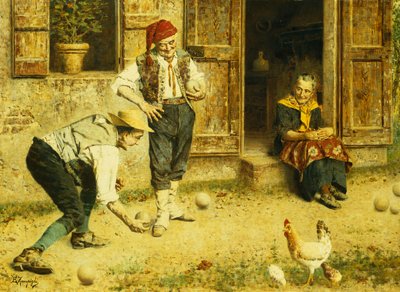 Un juego de bocci de Eugenio Zampighi
