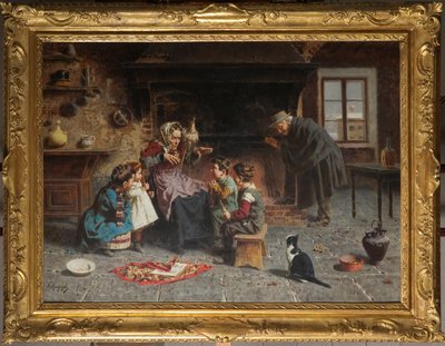 En casa de la abuela (óleo sobre lienzo) de Eugenio Zampighi