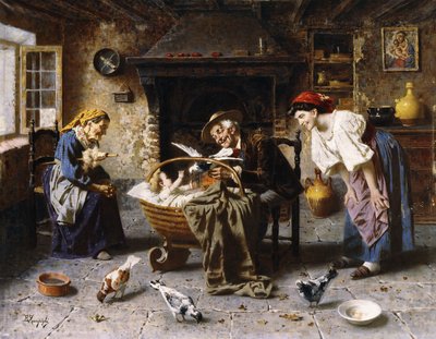 Entreteniendo al bebé de Eugenio Zampighi
