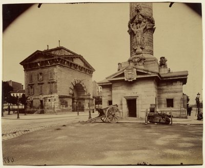 Antigua Barrera del Trono (Pabellón y Columna del Peaje) de Eugène Atget