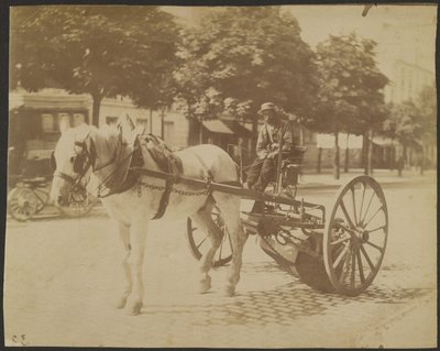 [Barredora tirada por caballos] de Eugène Atget