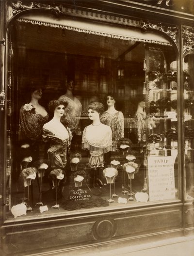 Estudio de la tienda del peluquero de Eugène Atget