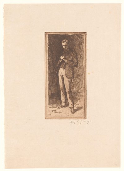 Autorretrato de Eugène Bejot (signed by artist)