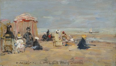 En la playa de Eugene Louis Boudin