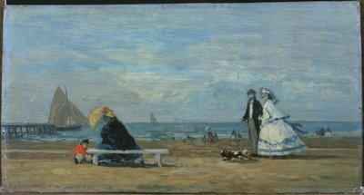 Playa en Trouville de Eugene Louis Boudin