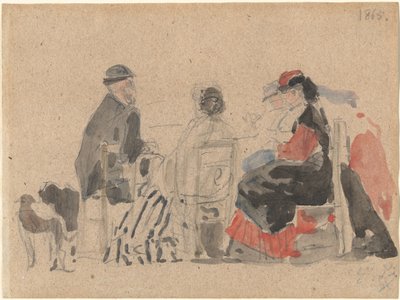 Conversación en la Playa de Eugène Boudin