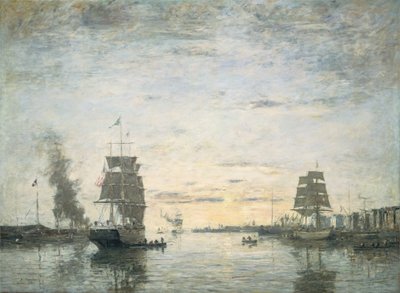 Entrada al puerto, Le Havre de Eugène Boudin