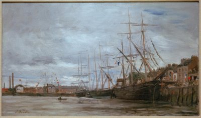 Puerto con veleros de Eugene Louis Boudin